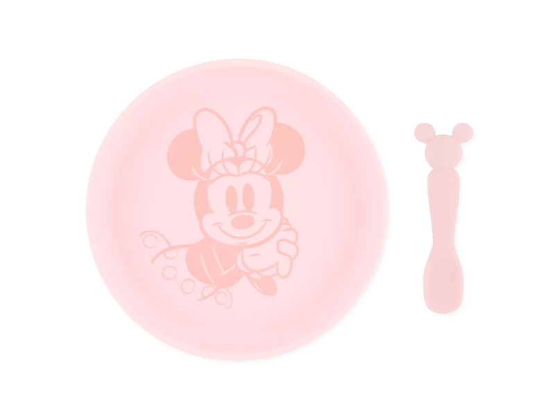 Silicone Plate + Spoon Set: Minnie Mouse