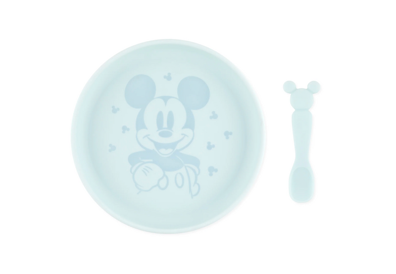 Silicone Plate + Spoon Set: Mickey Mouse