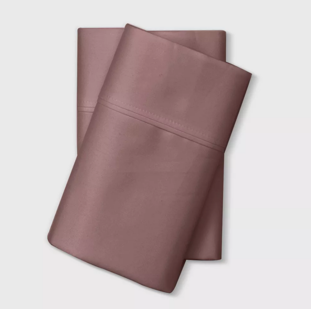 800 Thread Count Solid Performance Pillowcase Set - Mauve