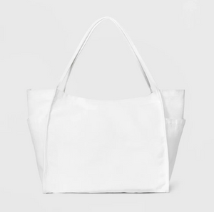 Large Tote Handbag - Cream Denim