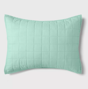 Box Stitch Microfiber Kids' Sham Mint