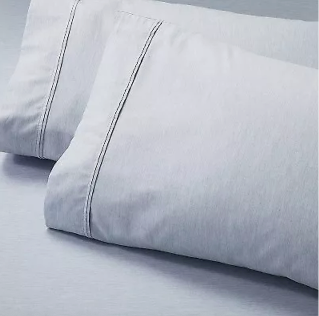 2pk Standard Mélange Dyed Pillowcase Set - Blue