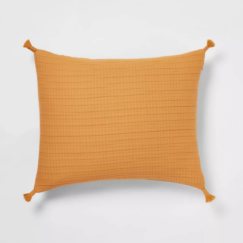 Double Cloth Quilt Sham - Mustard