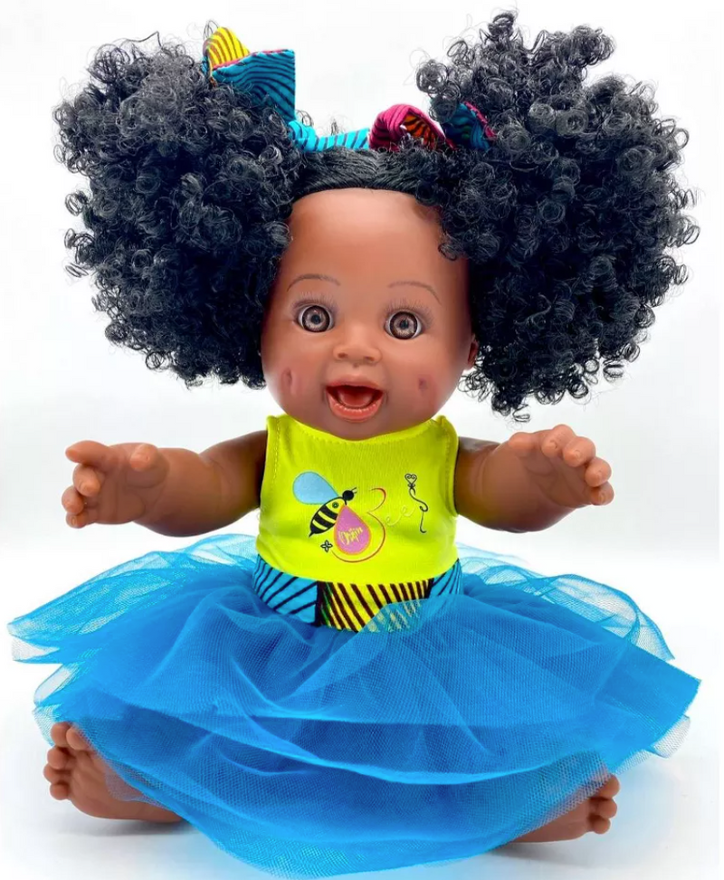Orijin Bees Sugar Puff 12" Baby Bee Doll - Black Hair with Brown Eyes