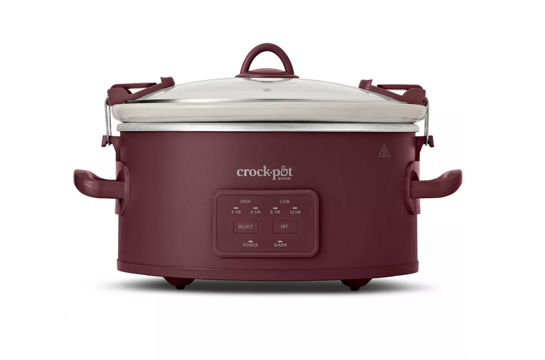 Crock-Pot 6qt Cook & Carry Programmable Slow Cooker Ceramic Lambrusco Red