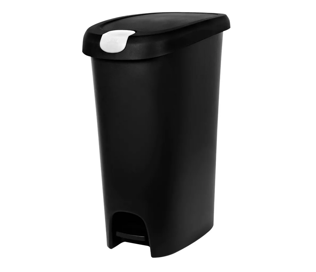 12 Gal. Slim Lockable Step-On Trash Can