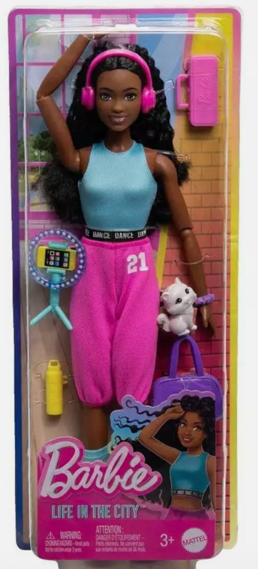 Barbie Brooklyn Roberts Doll Wearing Dance Outfit with Leg Warmers + Kitten