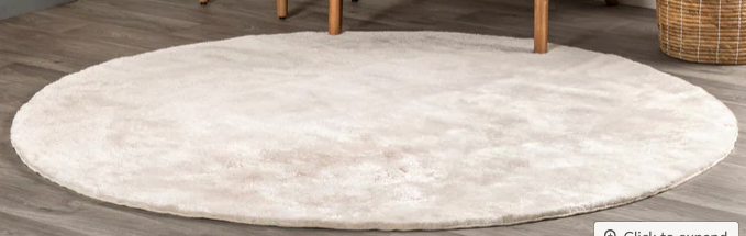 Loni Solid Machine Washable Shag Area Rug White 4' Round