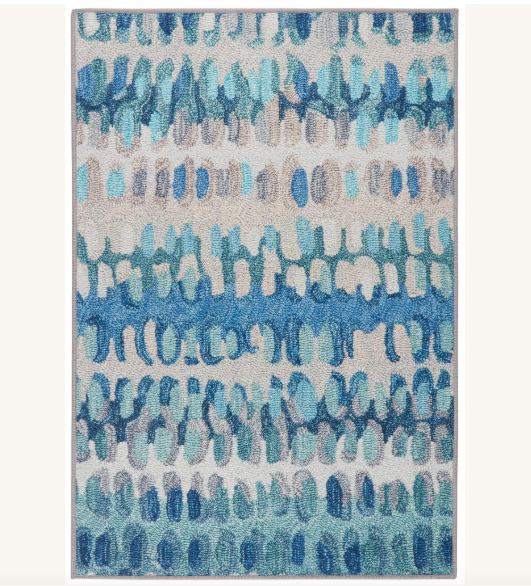 Paint Chip Machine Washable Rug Blue 2'x3'