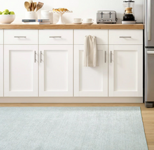 Load image into Gallery viewer, Herringbone Machine Washable Rug Swedish Blue 3&#39;x5&#39;
