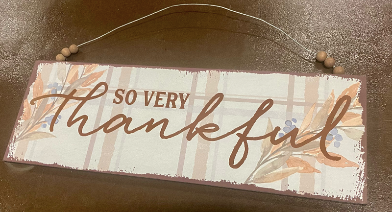 "So Very Thankful" Fall Hanging Wall Art