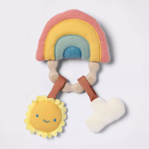 Handheld Plush Rattle Baby Toy - Rainbow