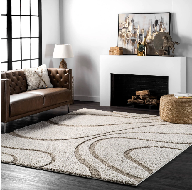 Keyhole Trellis Area Rug Cream 9' 2