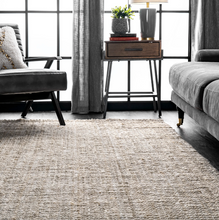 Load image into Gallery viewer, Ashli Solid Jute Area Rug Bleached 12&#39; x 15&#39;
