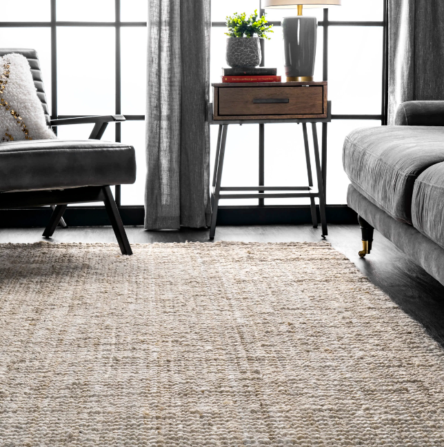 Ashli Solid Jute Area Rug Bleached 12' x 15'