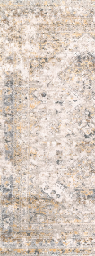 Madisson Vintage Faded Medallion Area Rug Gold 2' 6" x 8' Runner