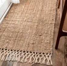 Load image into Gallery viewer, Raleigh Farmhouse Fringed Jute Natural 3 ft. x 6 ft. Runner Rug
