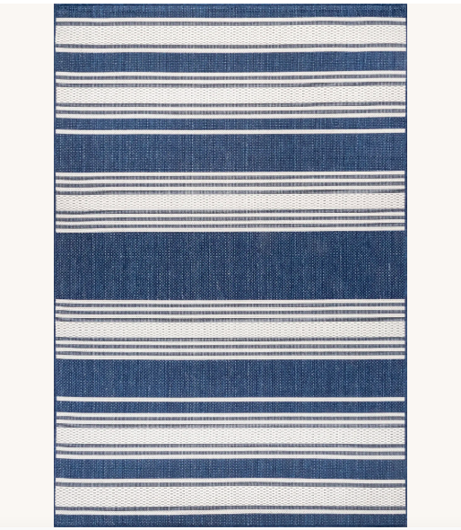 Romy Striped Indoor/Outdoor Rug Navy 2'x3'