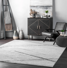 Load image into Gallery viewer, Thigpen Contemporary Area Rug 5' x 8' Grey
