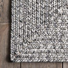 Load image into Gallery viewer, Wynn Braided Indoor/Outdoor Area Rug Salt &amp; Pepper 2'x3'
