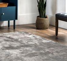 Load image into Gallery viewer, Loni Solid Machine Washable Shag Area Rug 6' x 9' Gray
