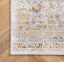 Load image into Gallery viewer, Madisson Vintage Faded Medallion Area Rug Gold 5' Square
