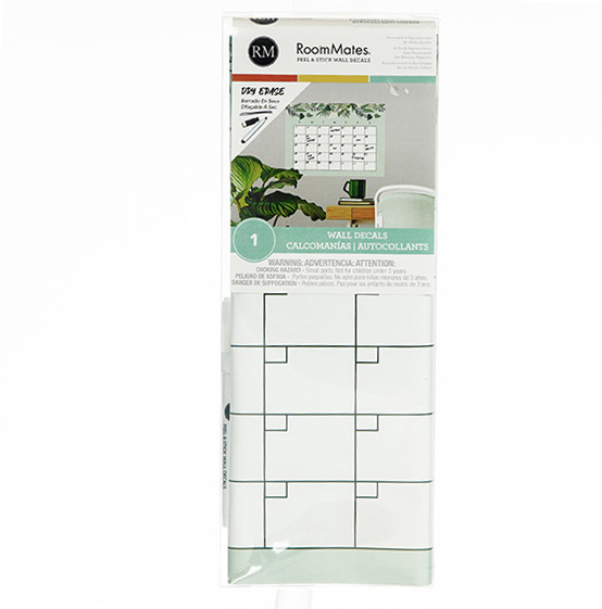 Tropical Monthly Calendar Dry Erase Wall Decal 13x5in