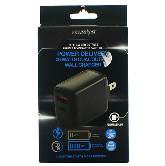 Wall Charger Type-C & USB 20W Dual Output