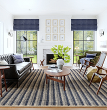 Load image into Gallery viewer, Lake Striped Jute Area Rug Blue 10' x 14'

