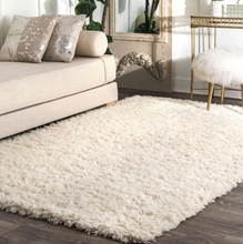 Load image into Gallery viewer, Nida Plush Shaggy Area Rug Cream 3'x5'
