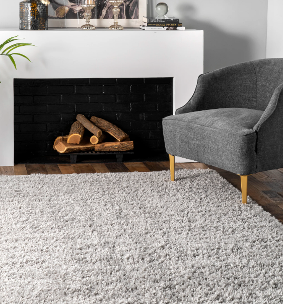 Kara Shag Area Rug Gray 8' 10" x 12'