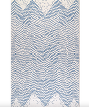 Load image into Gallery viewer, Wavy Chevron Outdoor Area Rug Blue 6' 3" x 9' 2"
