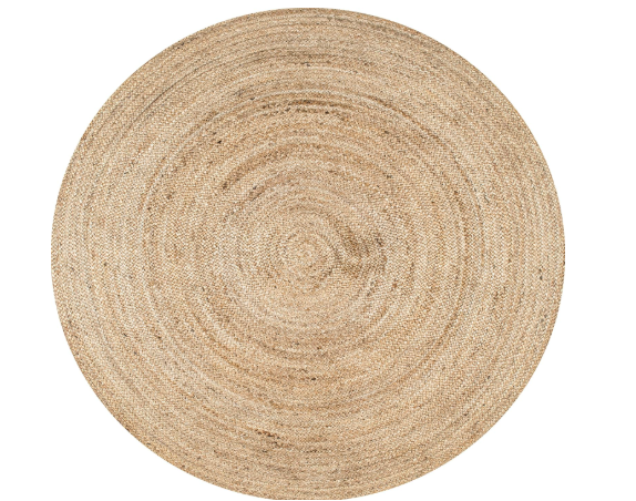 Round Rigo Jute Hand Woven Area Rug, Natural 7' Round