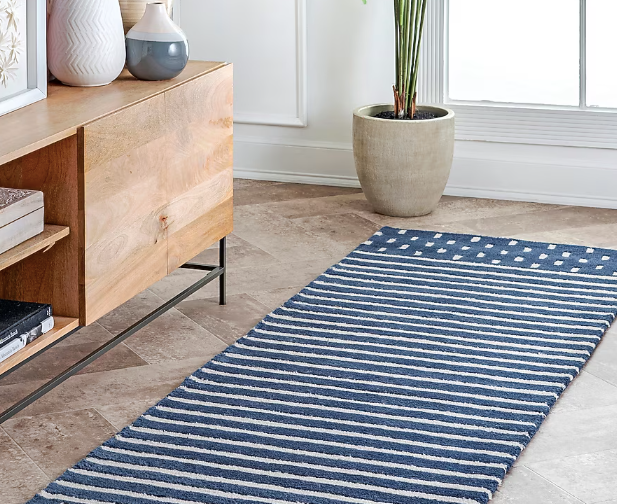 Nora Tufted Wool Navy 2'x8' Runner Rug *SEE DESCRIPTION*