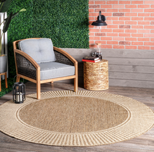 Load image into Gallery viewer, Asha Simple Striped Indoor/Outdoor Area Rug  8' Round"
