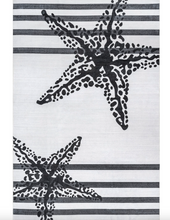 Load image into Gallery viewer, Maddy Starfish and Stripes Washable Rug 5'x8'
