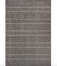 Load image into Gallery viewer, Alaina Indoor/Outdoor Striped Area Rug Black 5' 3" x 7' 6"
