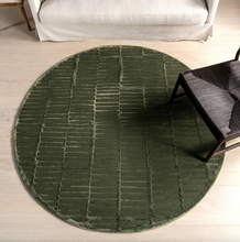 Load image into Gallery viewer, Kailani Geometric Machine Washable Area Rug Green 6' Round

