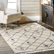 Load image into Gallery viewer, Dani Moroccan Trellis Rug Beige 6' 7" x 9'
