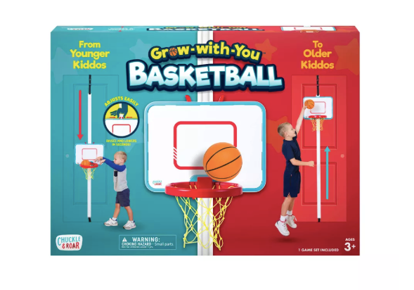 Chuckle & Roar Grow-with-You Toy Basketball Set