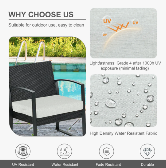 Aoodor Patio Chair Cushion Insert 24"x24"