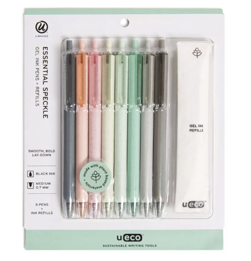 U Brands U-Eco 8ct Gel Ink Pens with Refills Essential Speckle