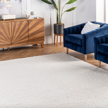 Load image into Gallery viewer, Penelope Braided Wool Area Rug Ivory 10'x14'
