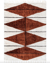 Load image into Gallery viewer, Kali Shaggy Diamond Tassel Area Rug Rust 8' 10" x 12'
