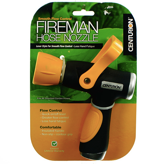 Fireman Nozzle With Lever Control Handle
