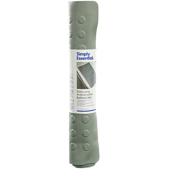 Rubber Bath Safety Mat Gray 18"W X 36" L