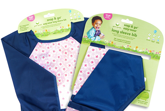 R-OP Snap & Go Long Sleeve Bib-Pink Blossom-12/24Mo