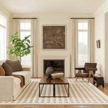 Load image into Gallery viewer, Daleyza Checkered Machine Washable Area Rug Cream 9' x 12'
