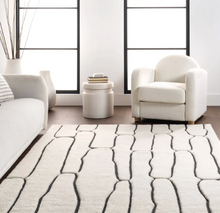Load image into Gallery viewer, Nazco Abstract New Zealand Wool Area Rug Charcoal 10' x 14'
