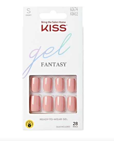 Short KISS Gel Fantasy Press On Nails, Ribbons 60674